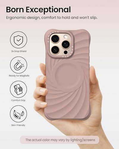 Born Exceptional  
Ergonomic design, comfort to hold and won't slip.  
2x Drop Shield  
Ready for MagSafe  
Comfort Grip  
Skin-Friendly  
The actual color may vary by lighting/screens