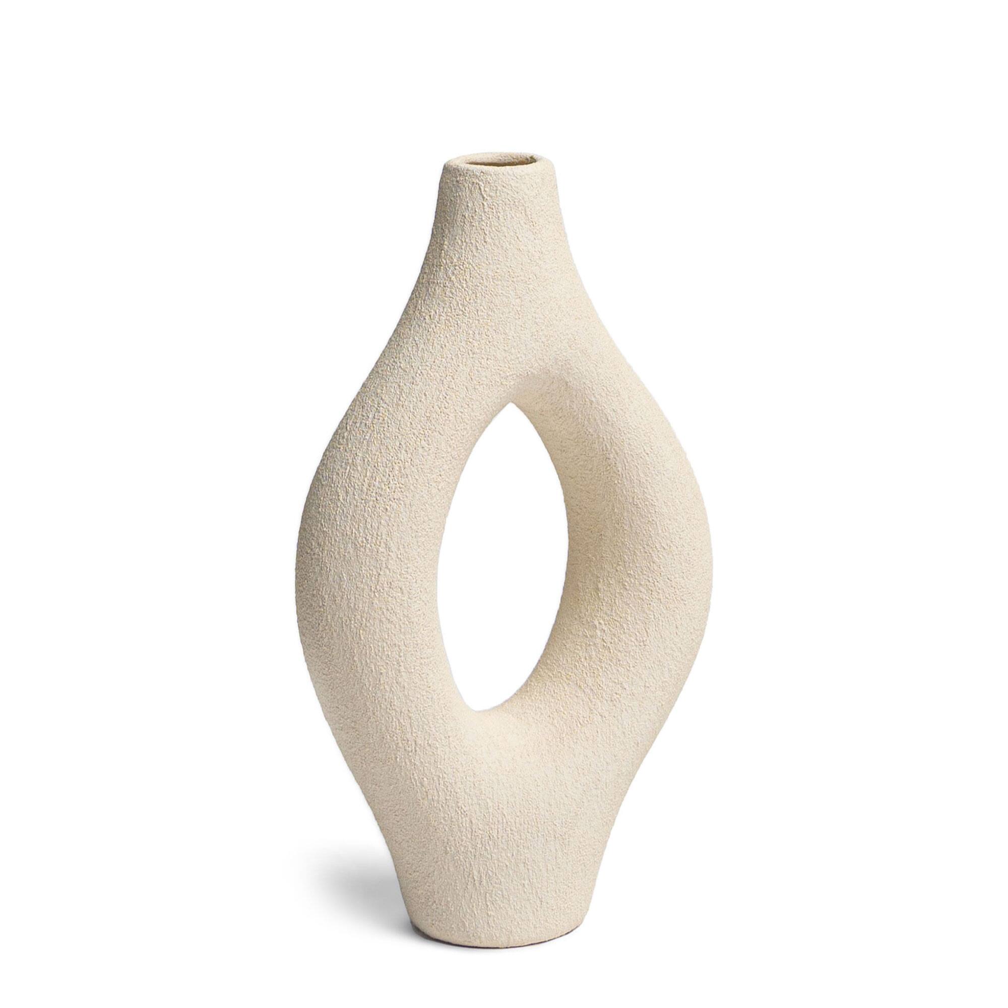 Maven Lane - Villa Moda Emile Abstract Organic Decorative Modern Vase, Medium, White