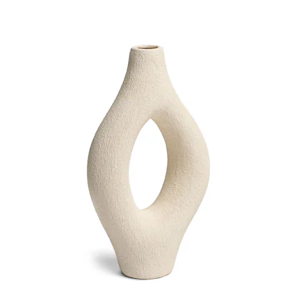 Front. Maven Lane - Villa Moda Emile Abstract Organic Decorative Modern Vase, Medium, White.