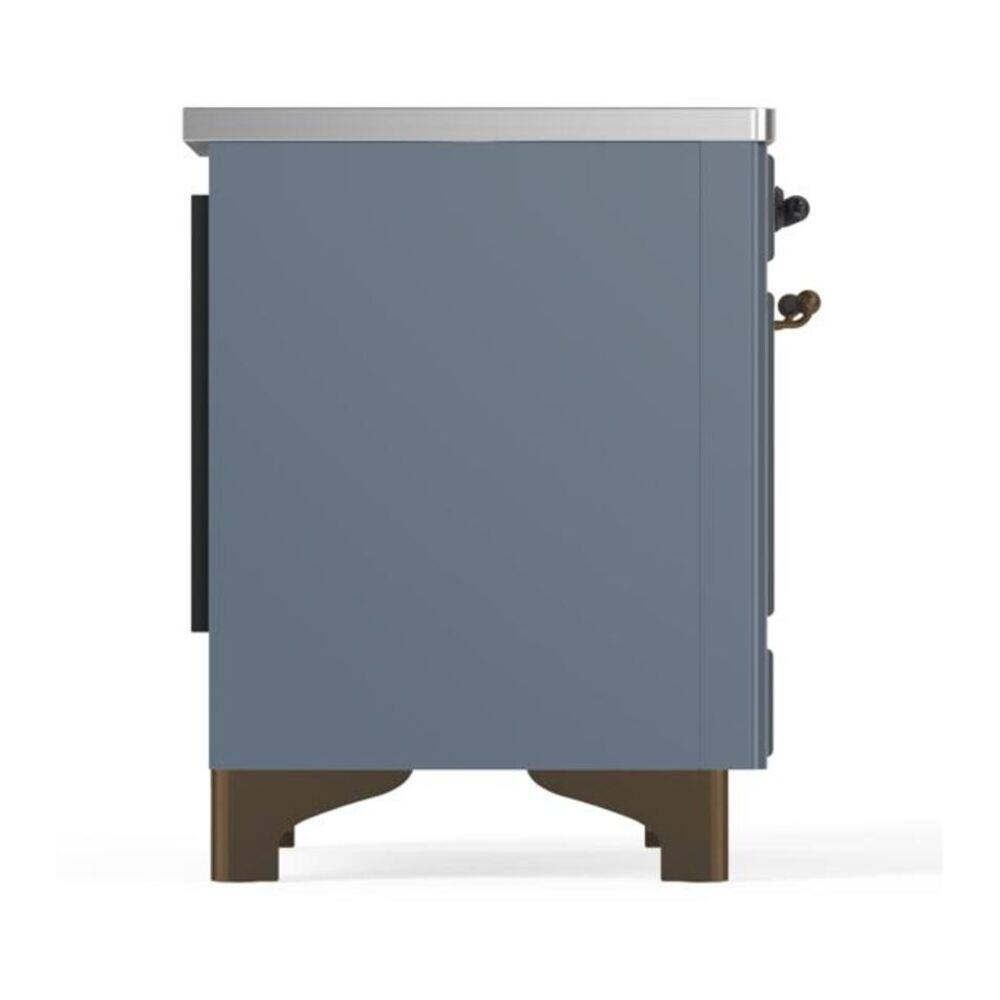 Alt View 5. ILVE - ILVE Majestic II 36 inch Induction Range with 5 Elements (Blue Grey, Burnished Trim) - Blue Grey.