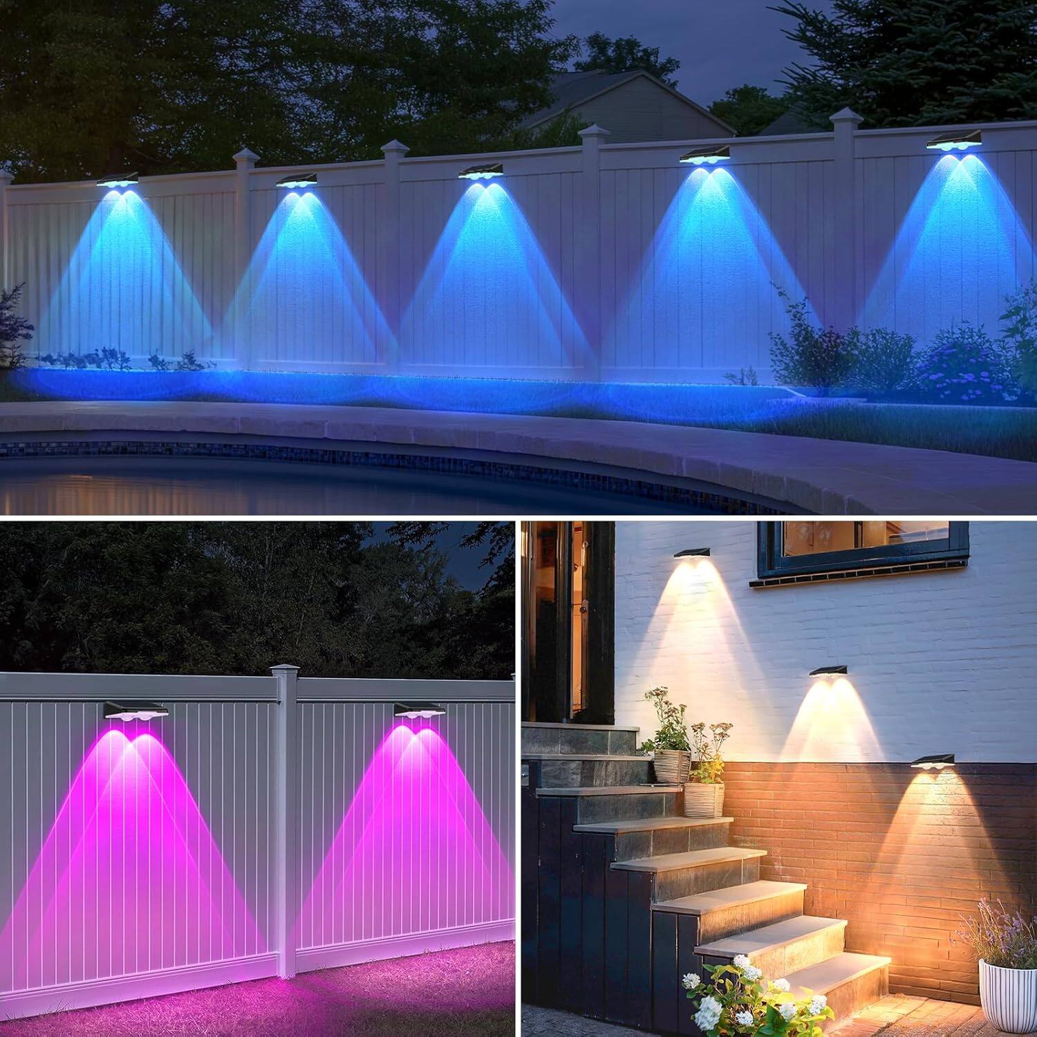 Alt View 1. MOSZAR LLC - Outdoor 12-Pack Waterproof LED Solar-Powered Deck Lights - MULTICOLOR.