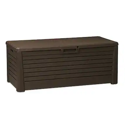 Front. Toomax - Toomax Florida Heavy Duty 145 Gallon Novel Resin Outdoor Storage Deck Box, Brown - Brown.
