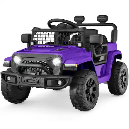 Front. Best Choice Products - Best Choice Products 6V Kids Ride-On Truck Car w/ Parent Remote Control, 4-Wheel Suspension, LED Lights - Purple - Purple.