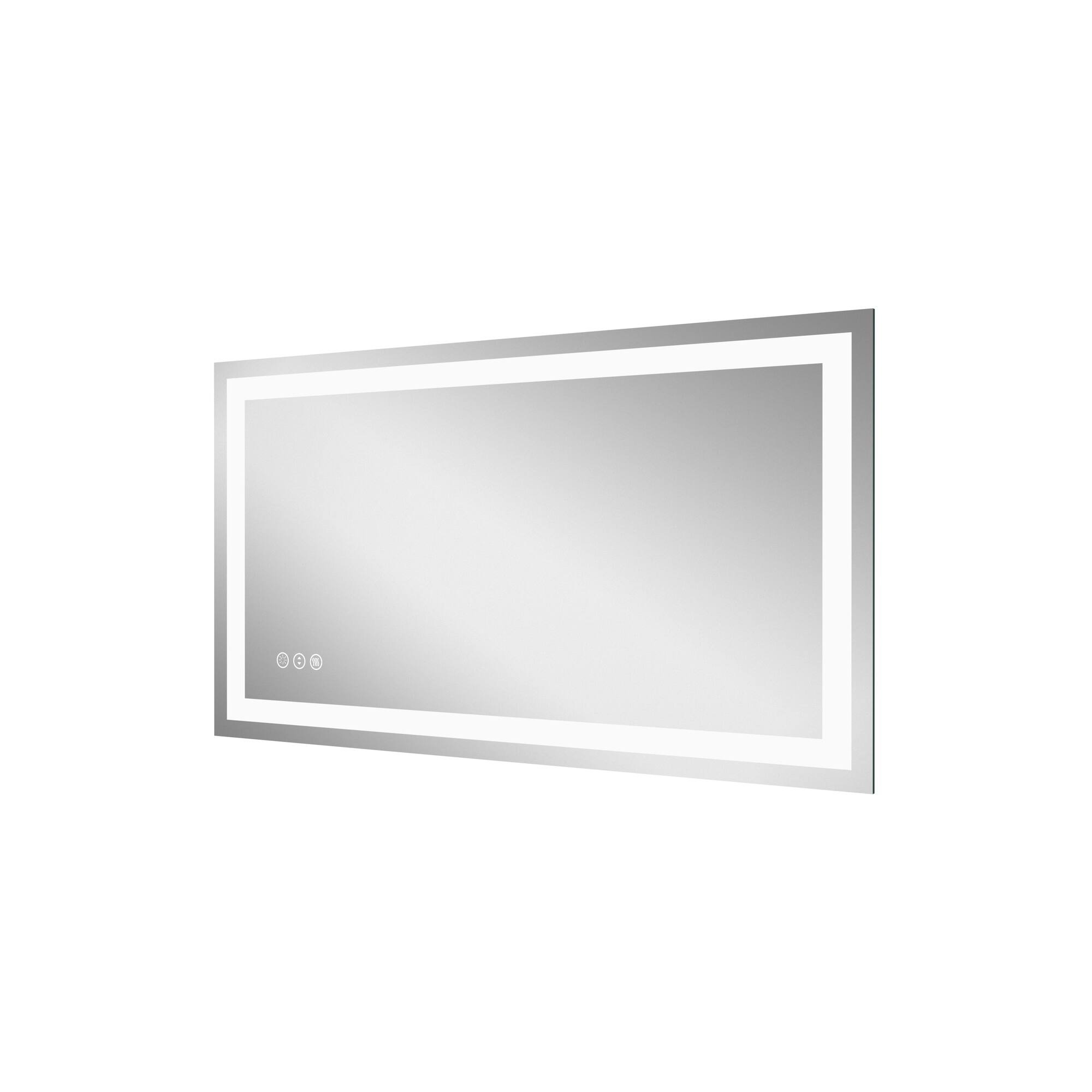 Alt View 2. Boyel Living - 30 in W x 55 in L Rectangular Frameless Wall Bathroom Vanity Mirror with Front and Backlit and Anti Fog.