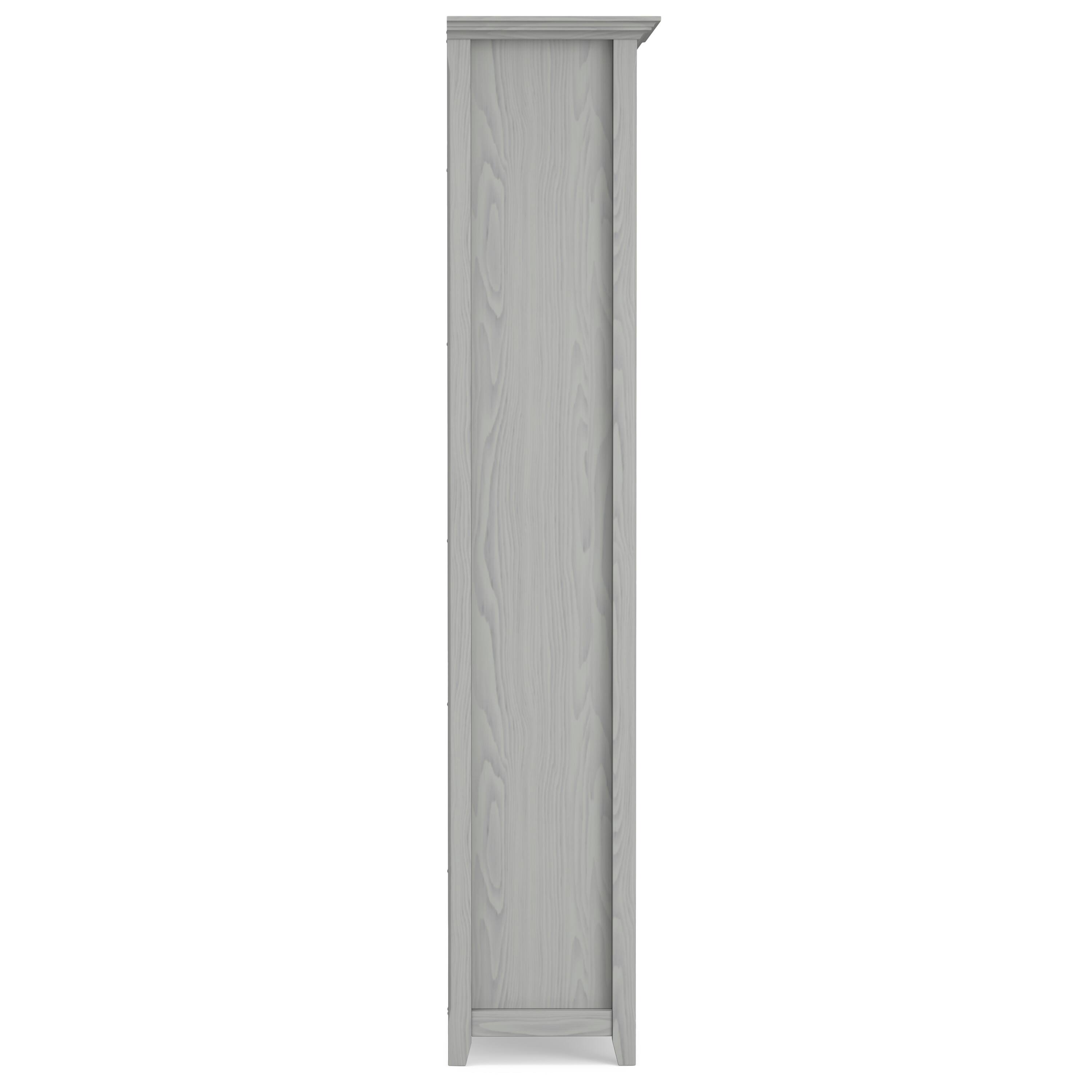 Alt View 1. Simpli Home - Amherst 30 inch Wide Solid Wood Transitional 5 Shelf Bookcase in Fog Grey - Fog Grey.