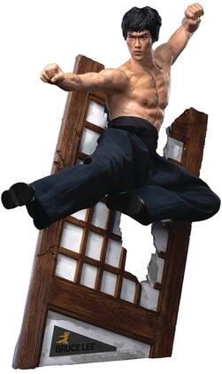 PopMarket - Bruce Lee - 1/6 Scale Polyresin Statue - Flying Kick - COLLECTIBLES - Multicolor