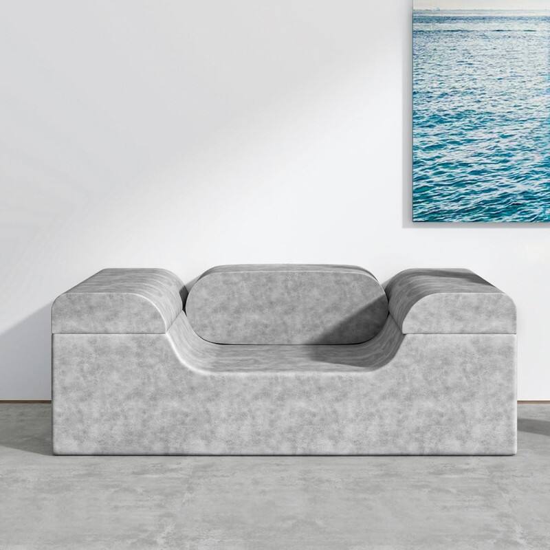 Front. wowmax - Convertible Floor Sofa Chair - Comfy Reading & Lounge Chair for Bedroom/Dorm/Living Room - Gray - Grey.