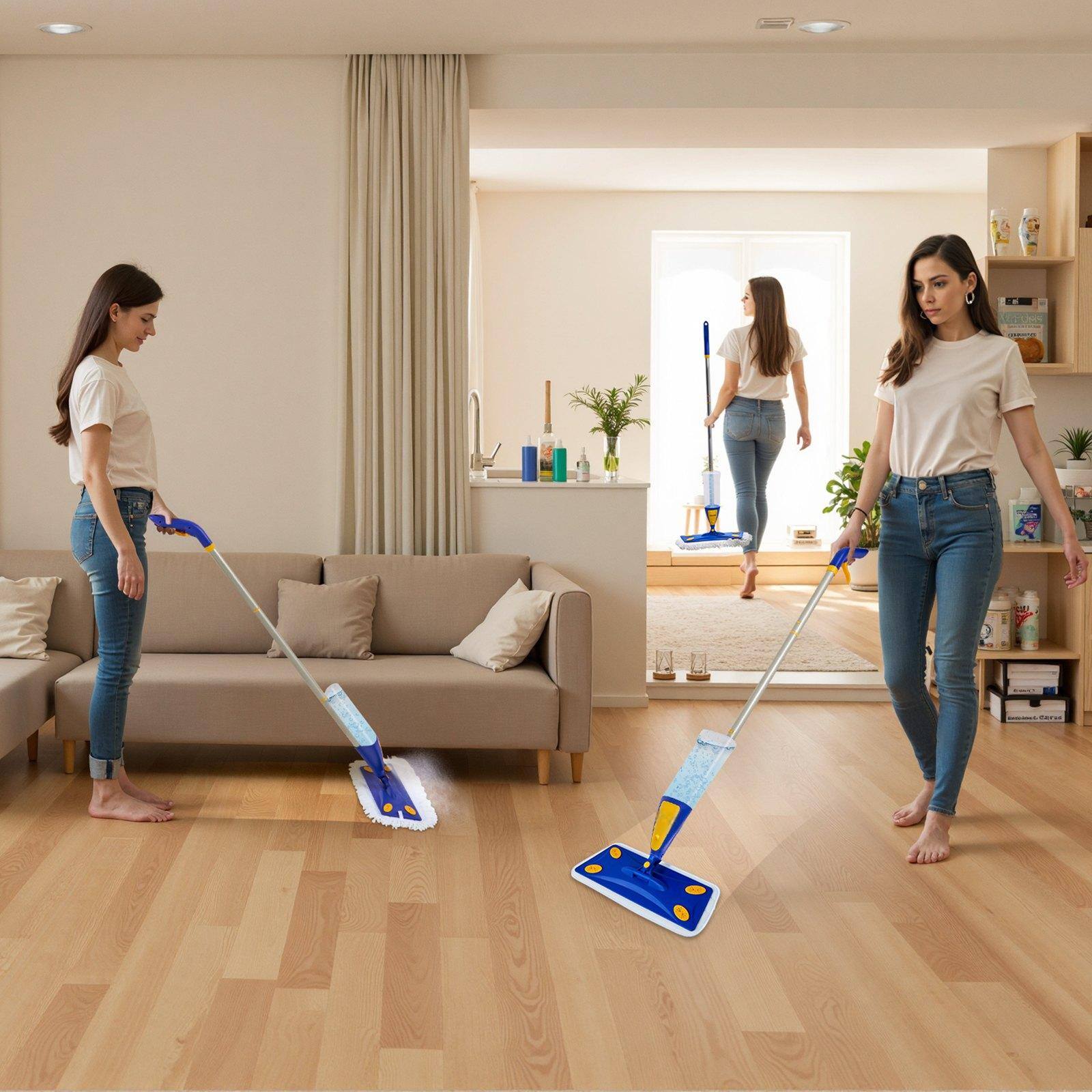 Alt View 1. Glintex - Spray Mop with 27oz Tank, 3 Washable Pads, Microfiber and Cotton Mop for Wood, Tile, and Vinyl Floors.