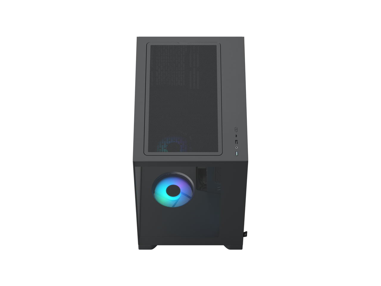 Alt View 4. Fractal Design - Fractal Design Pop 2 Vision Black RGB - Dual-Chamber Case with Glass Panels, 4 RGB Fans, Spacious E-ATX/ATX/mATX/ITX - Black.