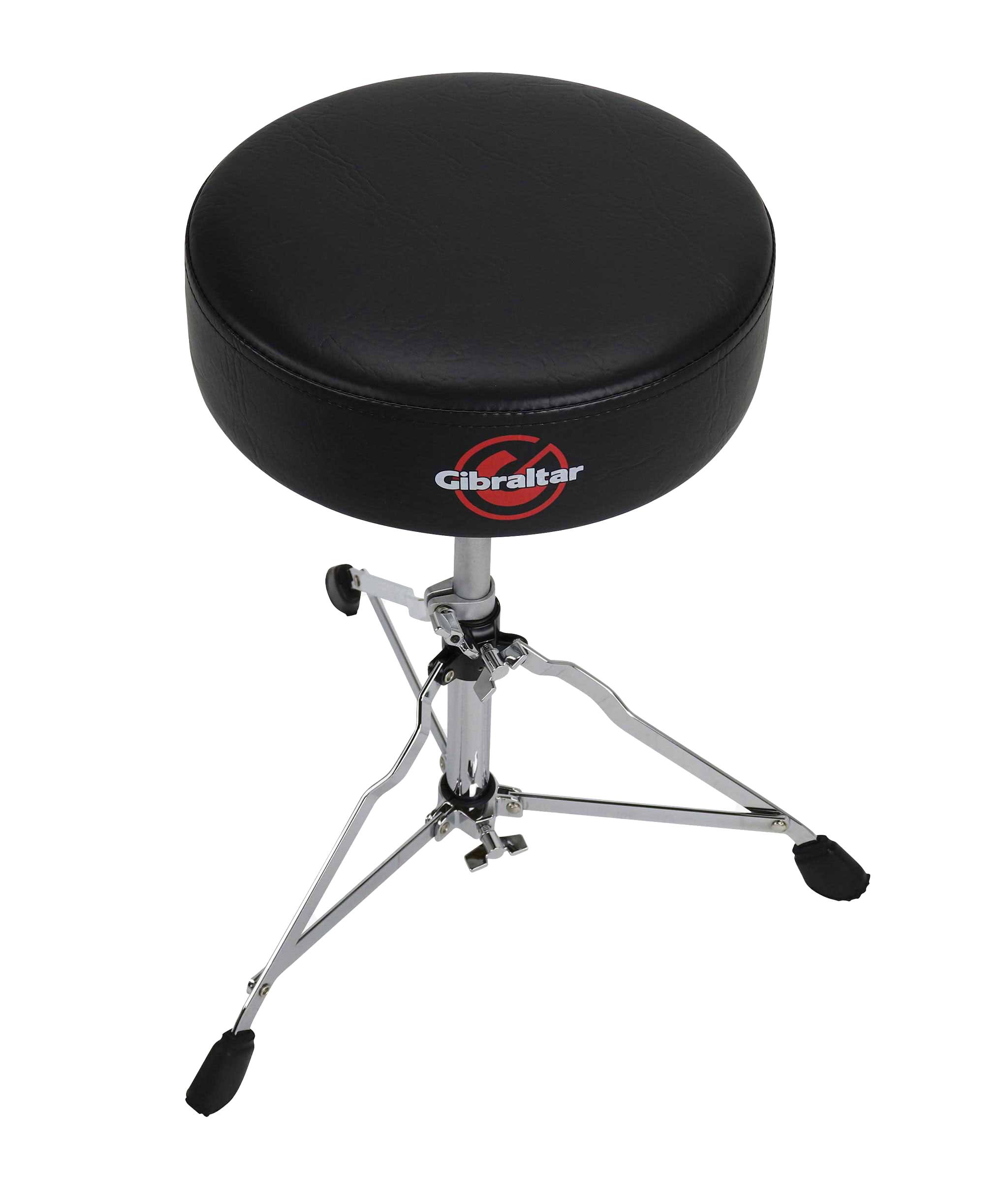 Angle. Gibraltar Hardware - Drum Throne 4000 Series with Adjustable Height, 12" Round Seat, Single-Braced Drum Stool, Lightweight Portable Design.