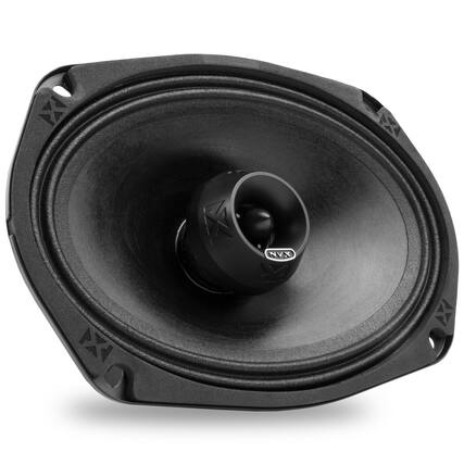 Front. NVX - VPRO69 (Sold Individually) 275W RMS 6x9in V-Series Pro 2-Way Water Resistant Coaxial Loudspeaker with Bullet Tweeter.