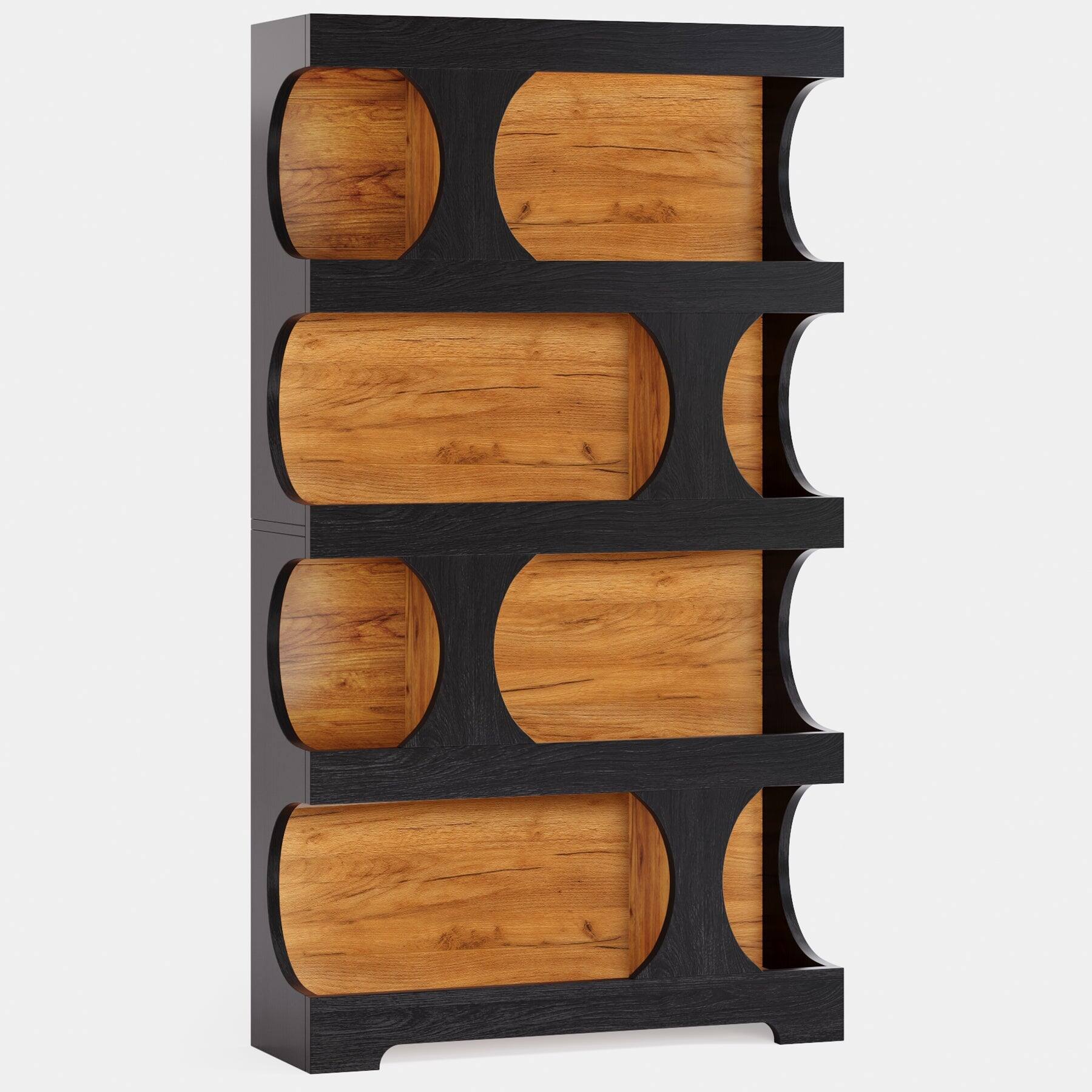 Alt View 5. Tribesigns - Bookshelf with Engineered Wood Construction and Space-Saving Design for Living Room, Study and Bedroom - Brown.