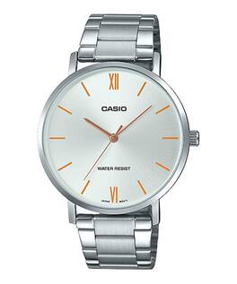 Casio - Men’s Stainless Steel Analog Watch with Dial - MTP-VT01D-7BUDF - Silver