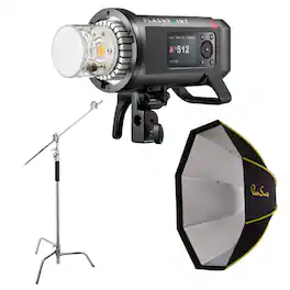 Flashpoint - XPLOR 600 PRO II R2 TTL AIO Flash, w/44" Softbox 10' C-Stand