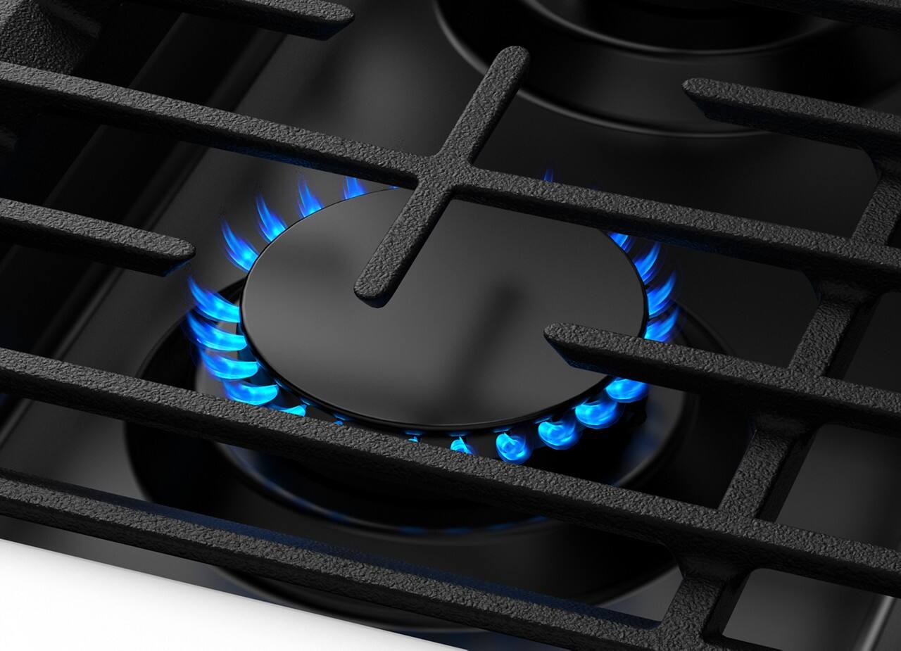 Alt View 8. Whirlpool - 5.0 Cu. Ft. Smart Freestanding Gas Range with Air Cooking Technology, No Preheat Air Fry and Steam/Self Clean - Black-on-Stainless.