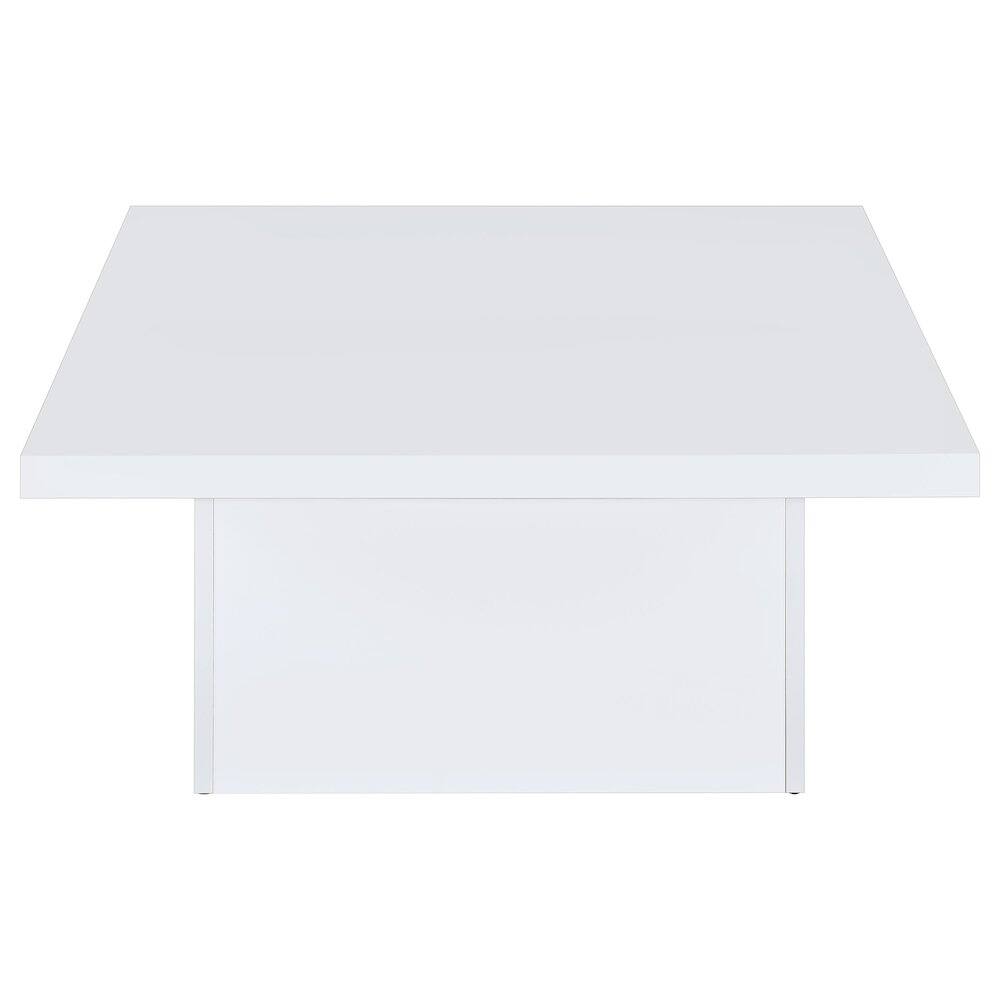 Alt View 1. Coaster Co. of America - Devar Square Engineered Wood Coffee Table White High Gloss - White High Gloss.