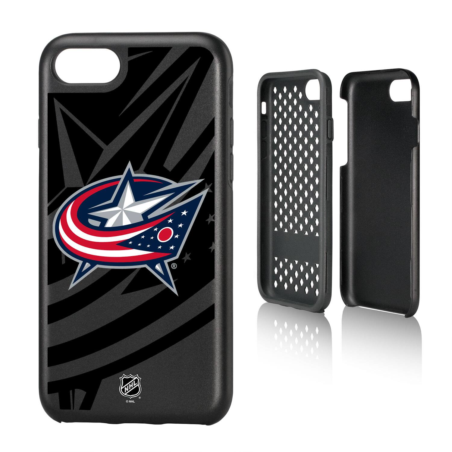 Alt View 2. Keyscaper - Columbus Blue Jackets iPhone Mono Tilt Rugged Case - 12 Pro Max - Multicolor.