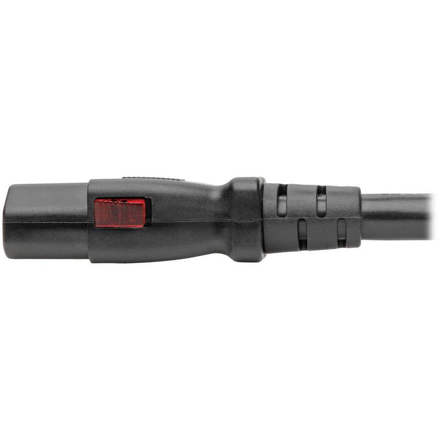 Alt View 3. Tripp Lite - Eaton Tripp Lite Series Computer Power Cord, NEMA 5-15P to Locking C13 - Heavy-Duty, 15A, 125V, 14 AWG, 2 ft. (0.61 m) - Black.