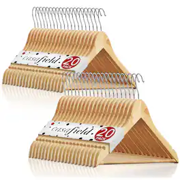 Casafield - 40 Wooden Suit Hangers - Natural