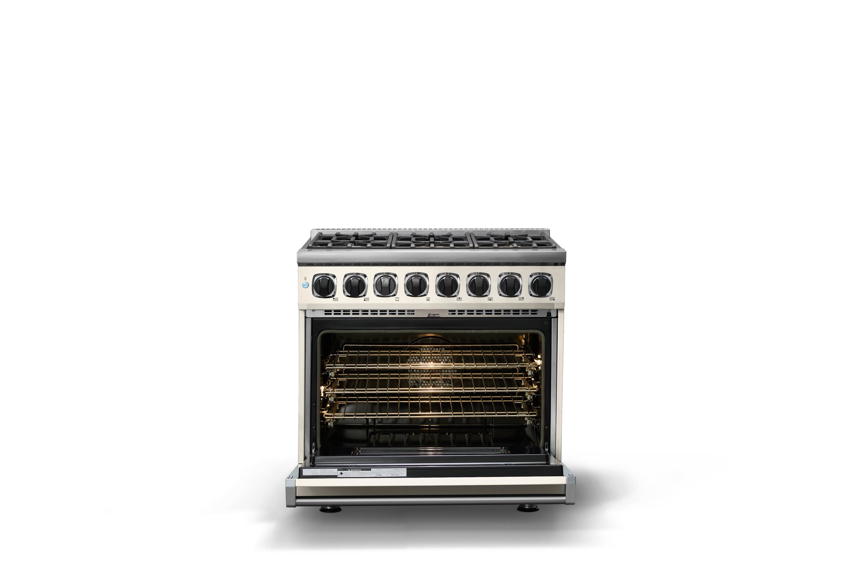 Alt View 2. Viking - 36"W. 7Series  5.6 Cu. Ft. Dual Fuel Self-Clean 6 Burner Range-Pure White - Pure White.