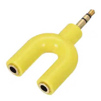 Front. Unique Bargains - Headphone Splitter Adapter, 3.5mm Male to Dual Female Y Jack Aux Splitter for Phone/Headset/PS4/Switch/Tablets - Yellow.