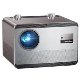 Happrun - Smart Home Theater Projector with Built-in Apps, Native 1080P, 2000 ANSI, WiFi, Bluetooth, Auto Focus - Gray Purple