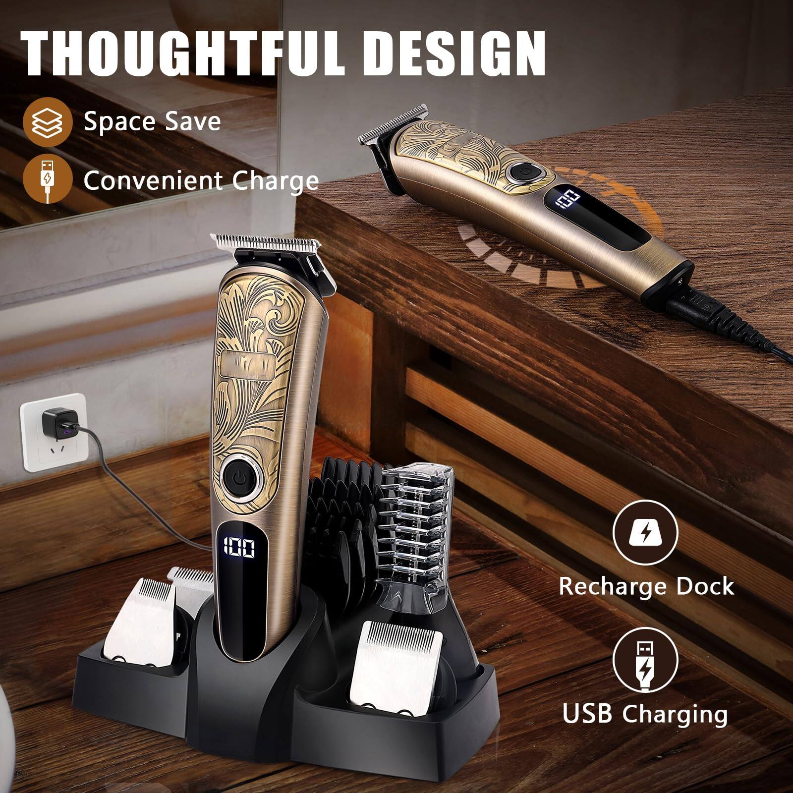 THOUGHTFUL DESIGN  
Space Save  
Convenient Charge  
Recharge Dock  
USB Charging