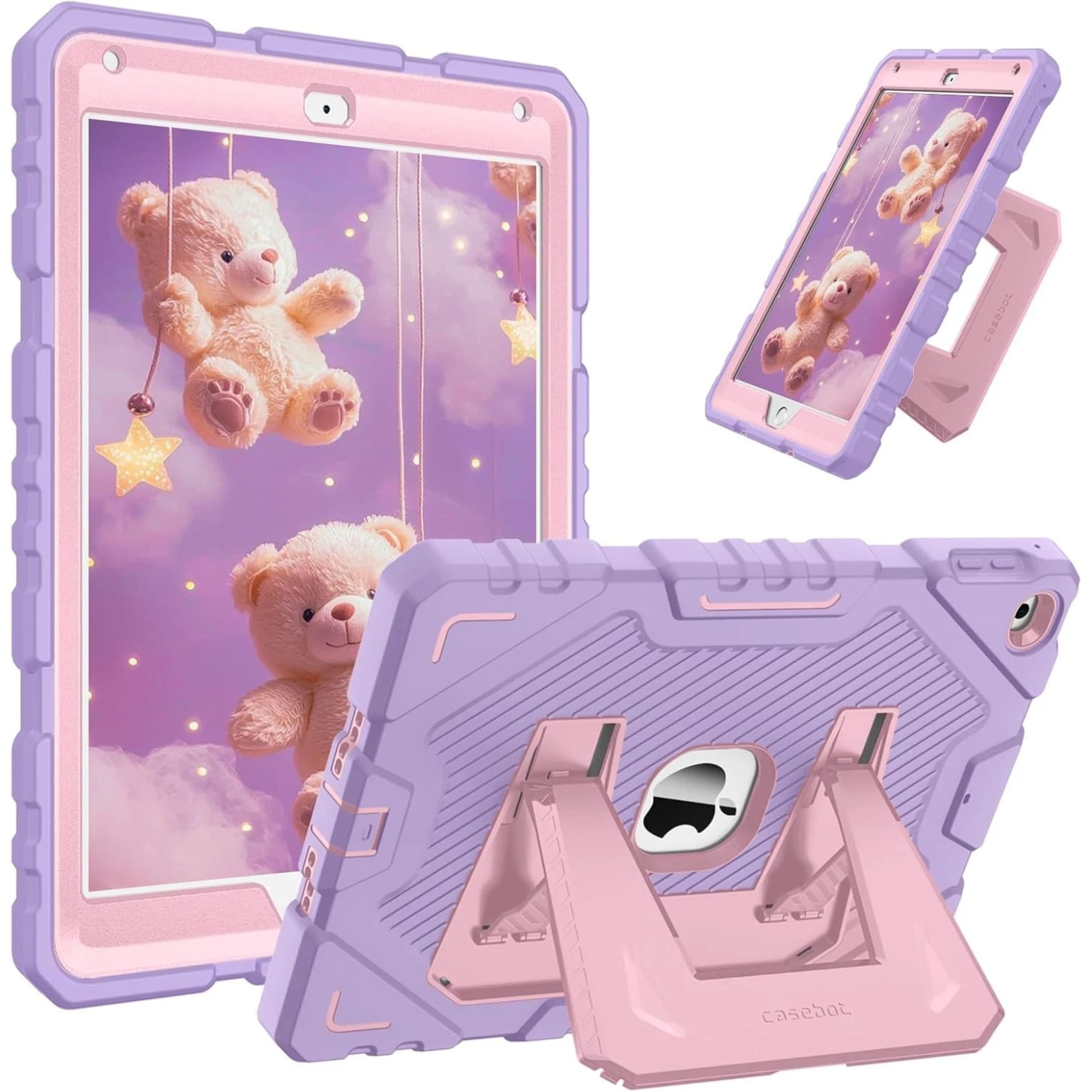 Front. Kitcheniva - Rugged Shockproof Cover For iPad 6th/5th Generation / iPad Air 2 With Kickstand  9.7” Purple - Purple.