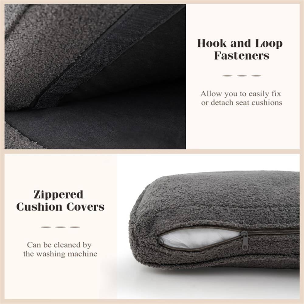 Hook and Loop Fasteners  
Allow you to easily fix or detach seat cushions

Zippered Cushion Covers  
Can be cleaned by the washing machine