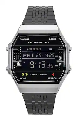 Casio - Vintage Digital PAC-MAN Collaboration Smartphone Link Quartz ABL-100WEPC-1B Unisex Watch - Gray