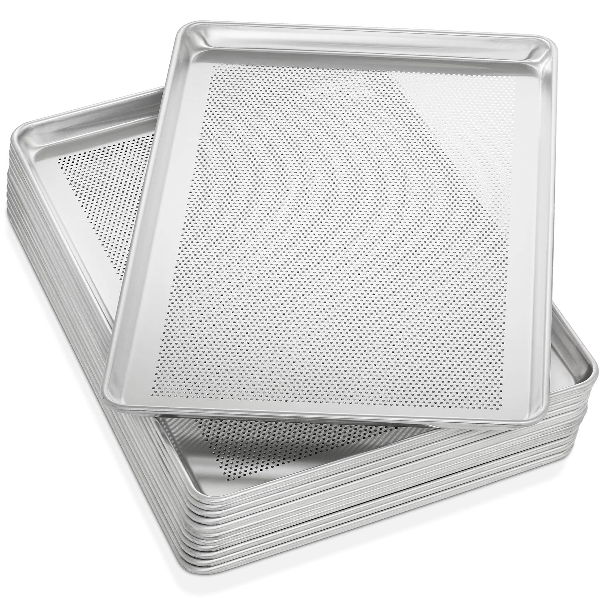 GRIDMANN - 18 x 26-in 12pk - Commercial Aluminum Perforated Baking Sheets - Silver