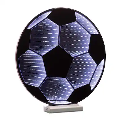 Front. BreeBe - Soccer Ball Ekkolight 17"H - Brown.