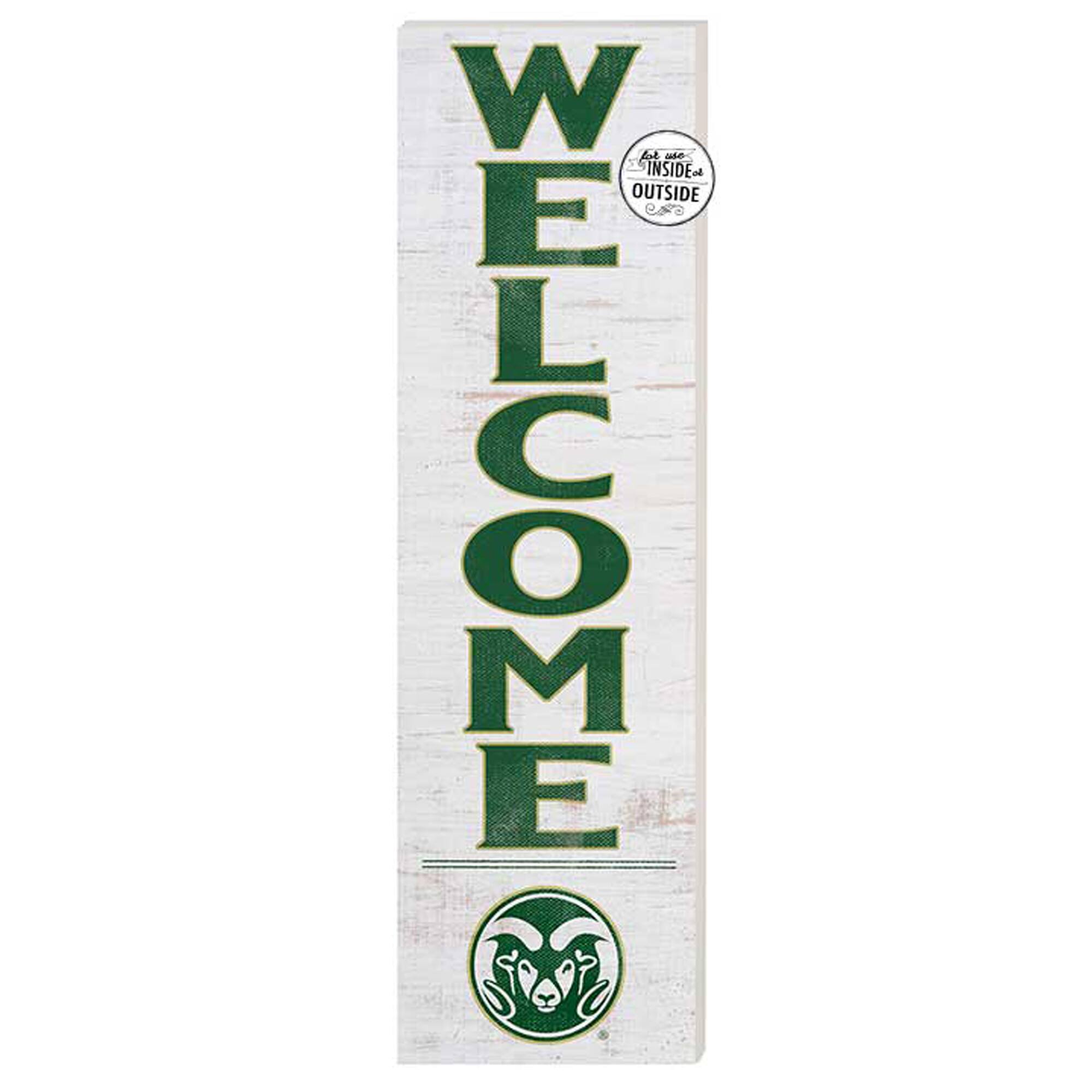 White Colorado State Rams 10'' x 35'' Indoor/Outdoor Welcome Sign