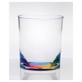 APRILSOUL - Oval Halo Acrylic Glasses Set of 4 DOF Plastic BPA Free Cocktail Drinkware Water Tumblers - White