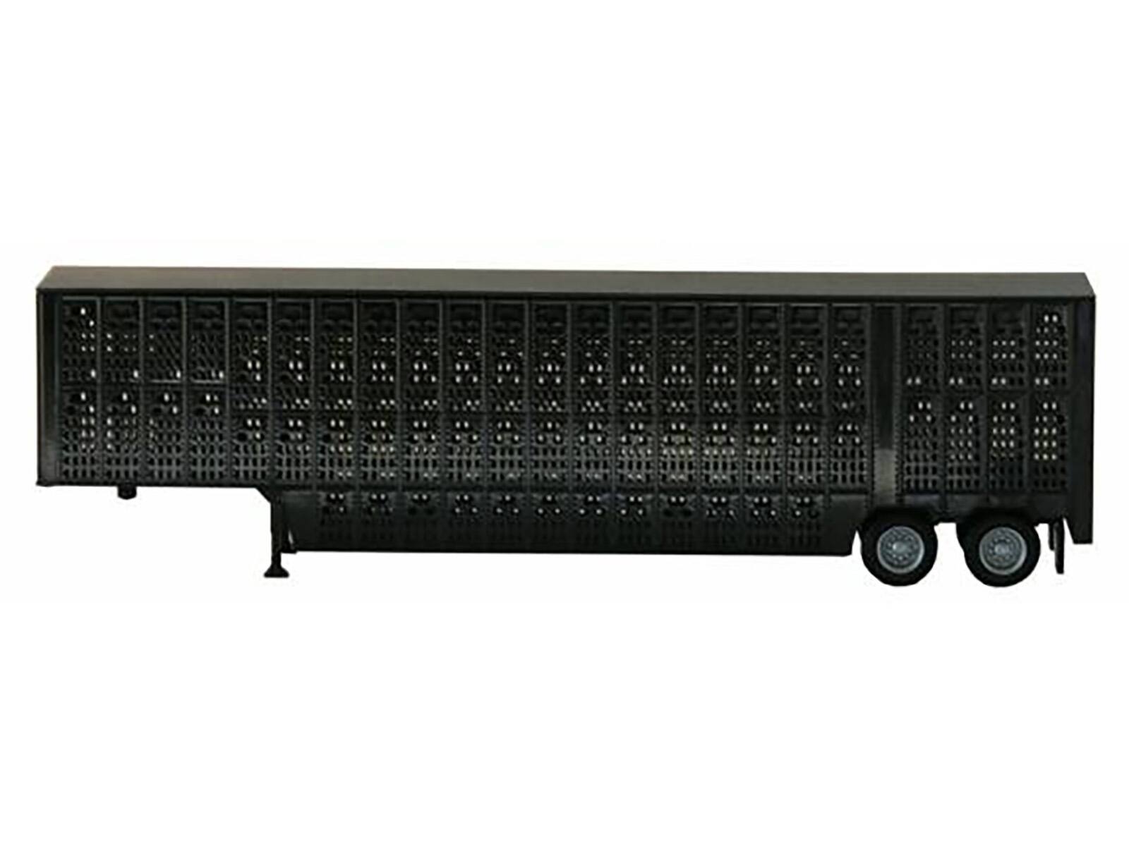 Angle. Promotex - Livestock Trailer Black 1/87 (HO) Plastic Model by Promotex - Black.