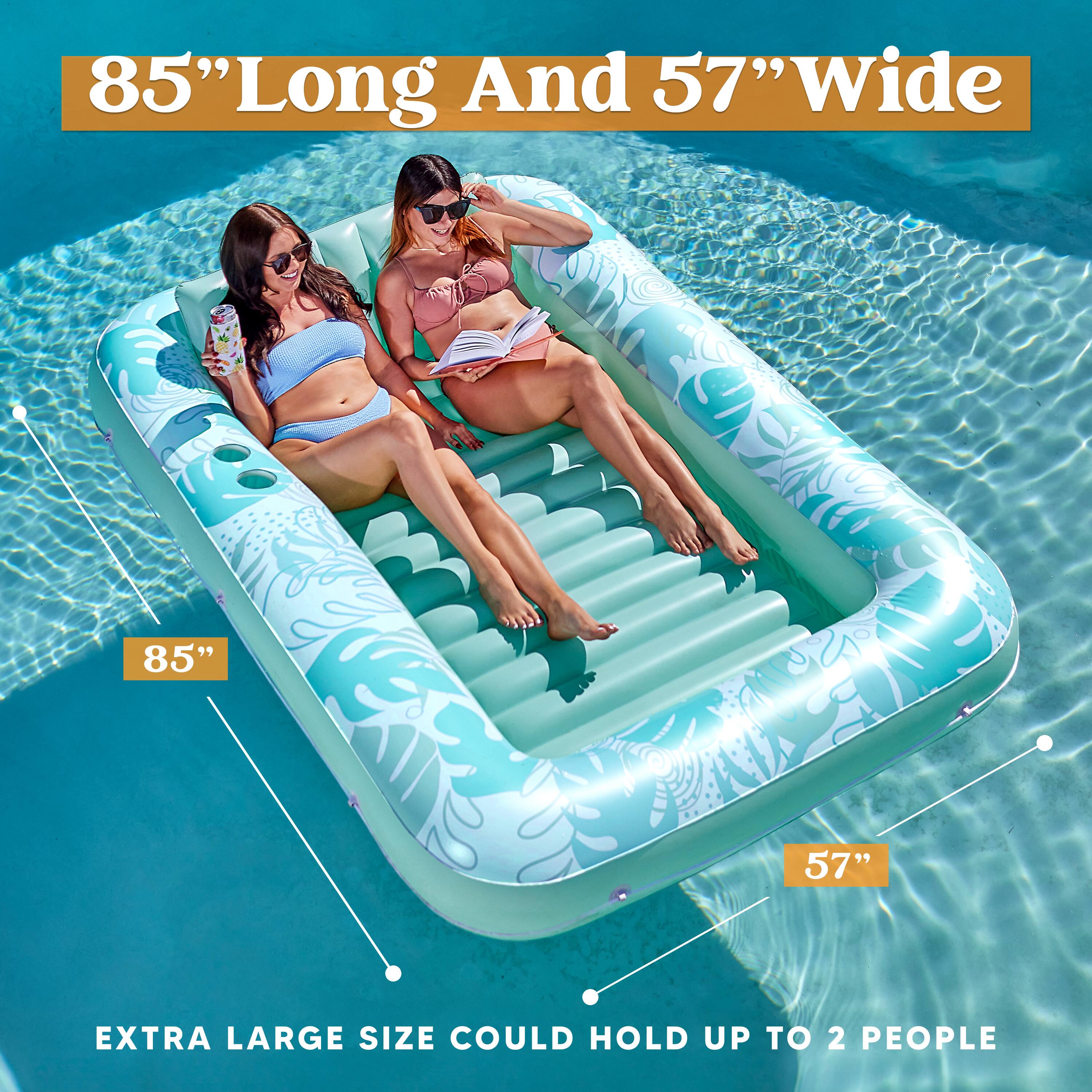 85" Long And 57" Wide

85" 57" EXTRA LARGE SIZE COULD HOLD UP TO 2 PEOPLE