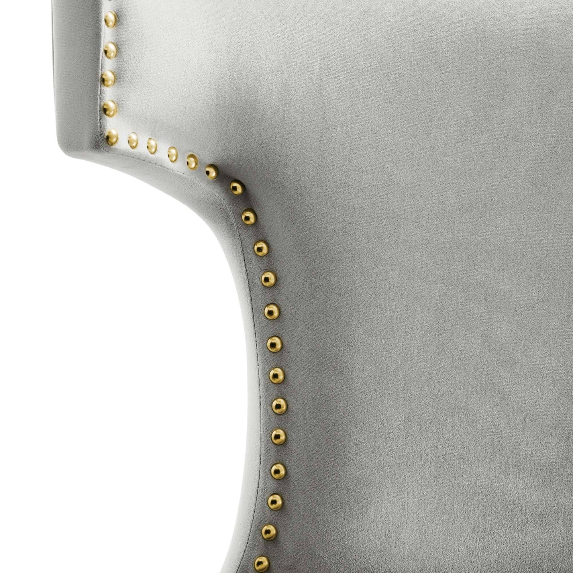 Alt View 6. Modway - Curve Performance Velvet Dining Chairs Set of 2 by Modway - Light Gray.