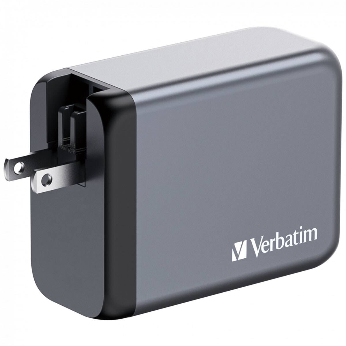 Alt View 1. Verbatim - Verbatim 200W 4-Port GaN Wall Charger - Black/Gray.