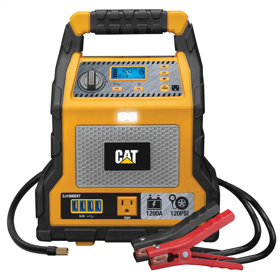 Jumpbox Inverter CAT Power Station 1,200 Peak Amp Jump Starter, Tire Compressor, Power ...