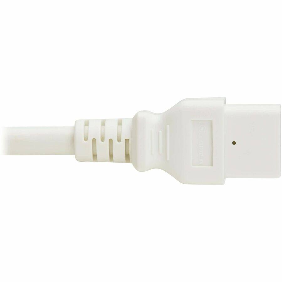 Alt View 4. Tripp Lite - Eaton Tripp Lite Series Power Cord, C20 to C21 - Heavy-Duty, 20A, 250V, 12 AWG, 6 ft. (1.8 m), White - For Network - White.
