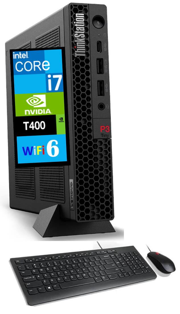 Lenovo - ThinkStation Mini Desktop (i7-14700, 32GB, 2TB SSD, T400, Win 11 Pro ) - Black