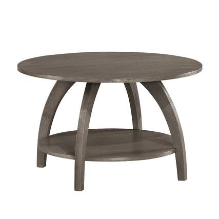 Front. Convenience Concepts - Aldrin Coffee Table with Shelf - Wirebrush Dark Gray.