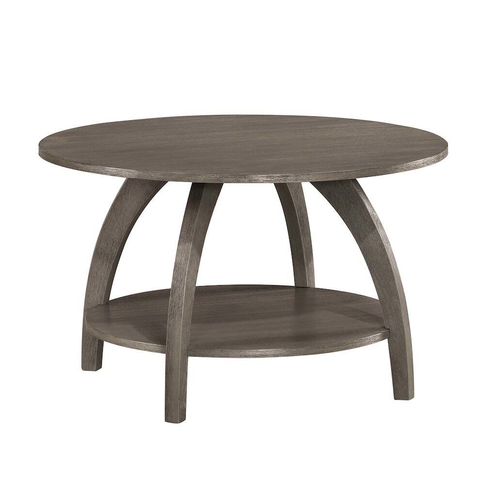 Front. Convenience Concepts - Aldrin Coffee Table with Shelf - Wirebrush Dark Gray.