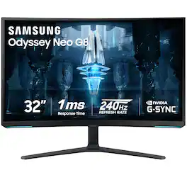 Samsung - 32" Odyssey Neo G8 Curved 4K UHD FreeSync Premium Pro & G-Sync Compatible 240Hz 1ms Gaming Monitor - Black