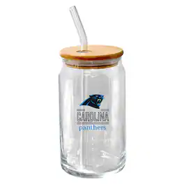 The Memory Company - Carolina Panthers 16oz. Classic Crew Beer Glass with Bamboo Lid - Multicolor