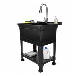 UTILITYSINKS - Utility Sink Heavy Duty Freestanding Utility Tub Sink, 30 x 24 Inches - Black