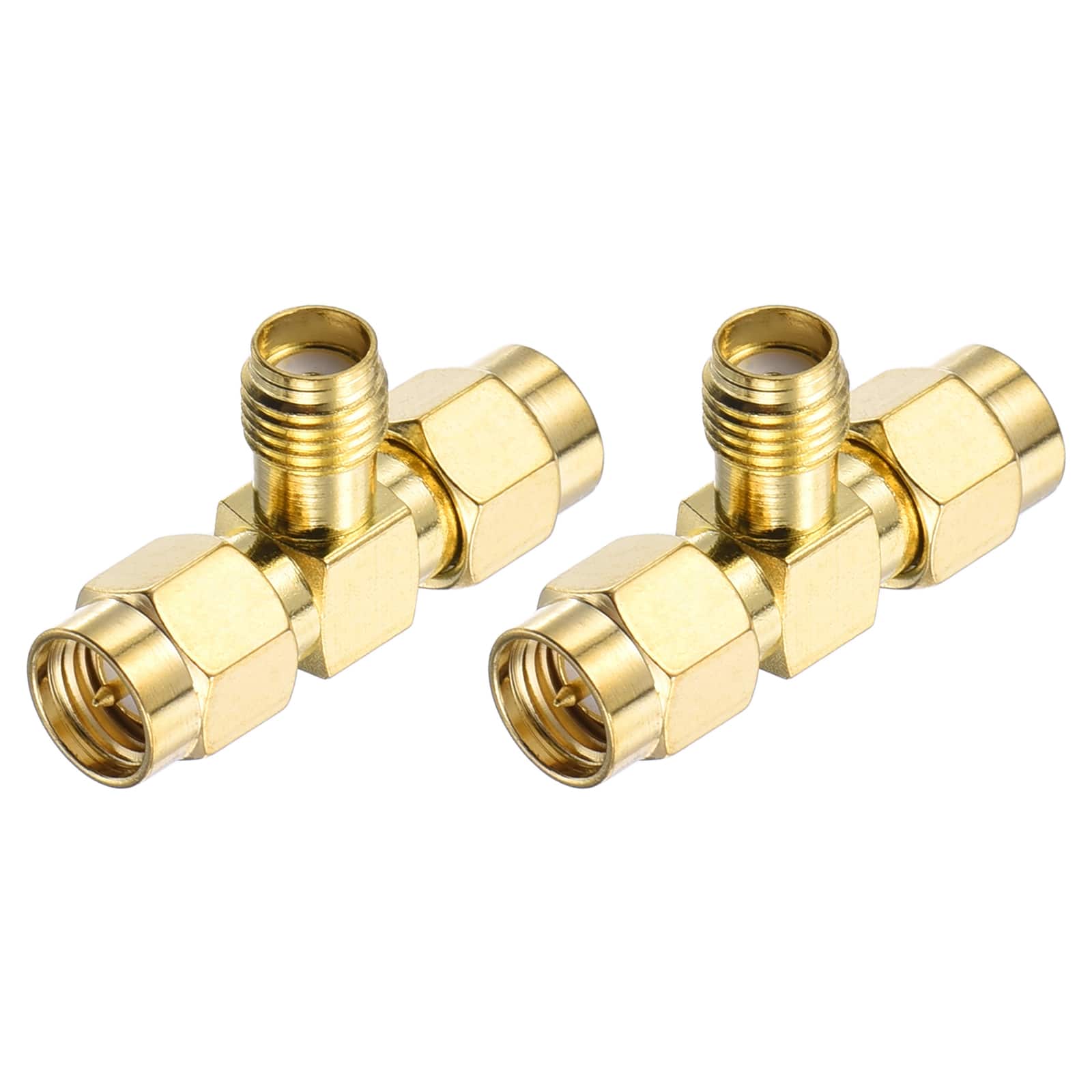 Unique Bargains - 2pcs 3 Way SMA Splitter Adapter, SMA Female to Dual Male 50 Ohm for Antennas/Test Bench/Navigation - Gold price history on PriceWatchPro
