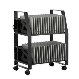 VEVOR - Laptop Charging Cart,32 Devices Mobile Open Charging Station with Wheels,for Tablet and Laptop Up to 15.6 in Screen Size - Black
