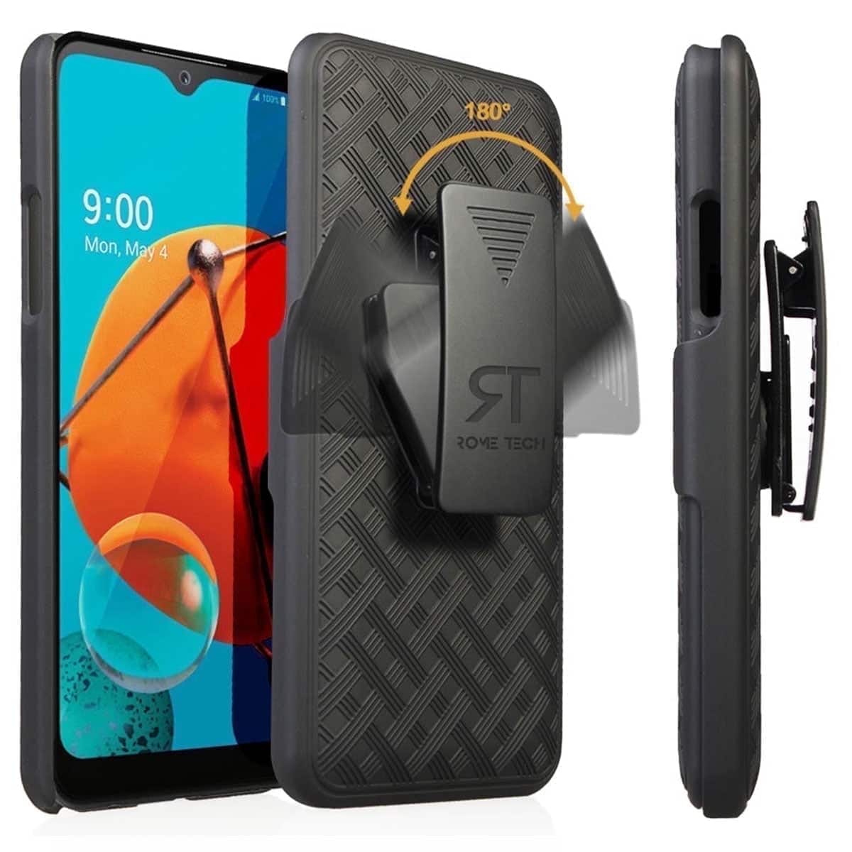 RomeTech - Shell Holster Combo Case for LG K51 - Black