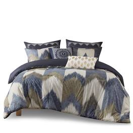 Gracie Mills - Heise Ikat Chevron Comforter Set - Navy